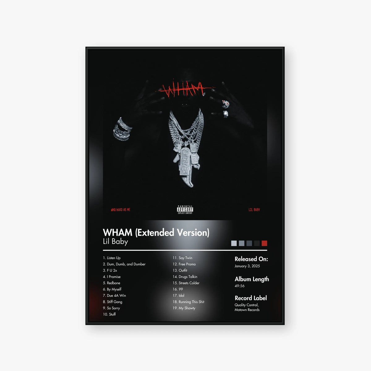 Lil Baby — WHAM (Extended Version) Album Poster — Blur frame mockup