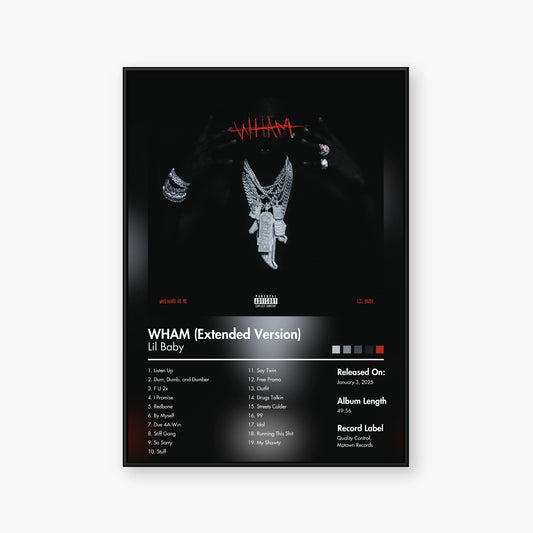 Lil Baby — WHAM (Extended Version) Album Poster — Blur frame mockup