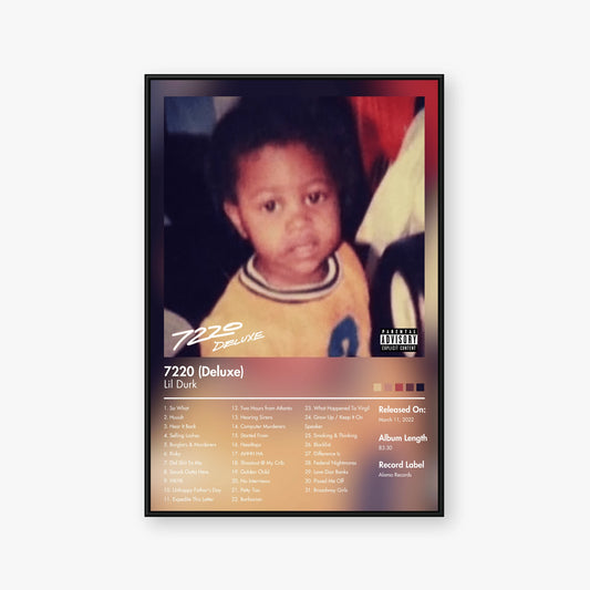 Lil Durk — 7220 (Deluxe) Album Poster — Blur frame mockup