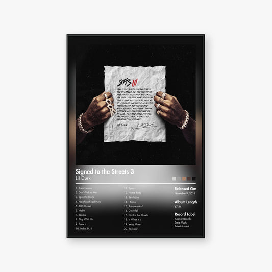 Lil Durk — Signed to the Streets 3 Album Poster — Blur frame mockup