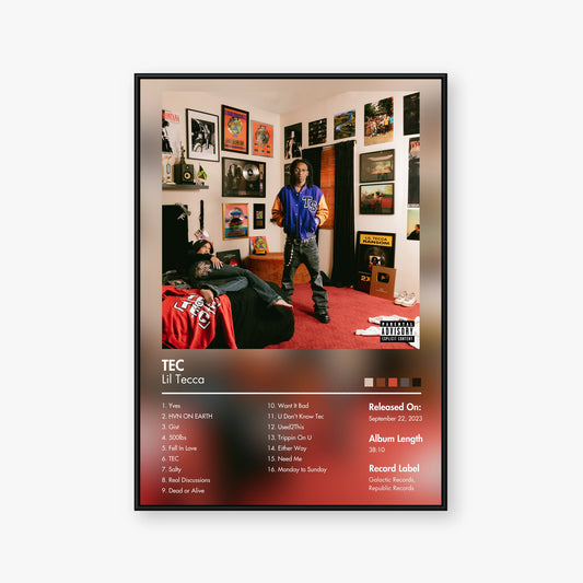 Lil Tecca — TEC Album Poster — Blur frame mockup
