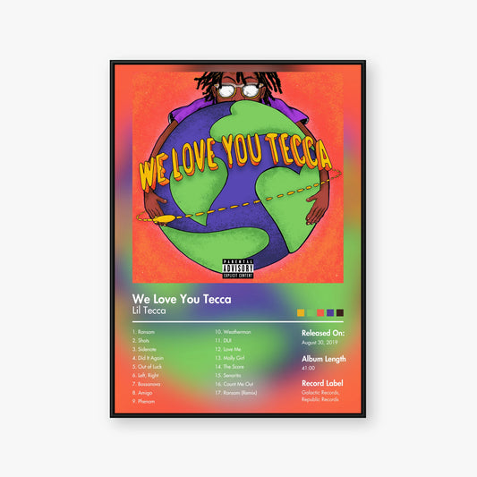 Lil Tecca — We Love You Tecca Album Poster — Blur frame mockup