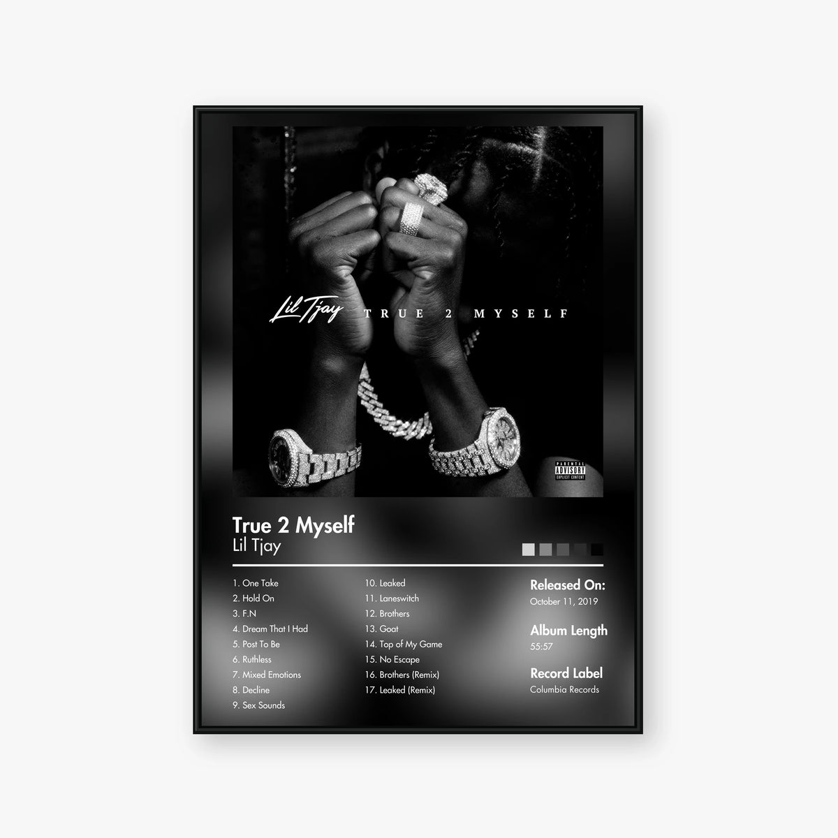 Lil Tjay — True 2 Myself Album Poster — Blur frame mockup