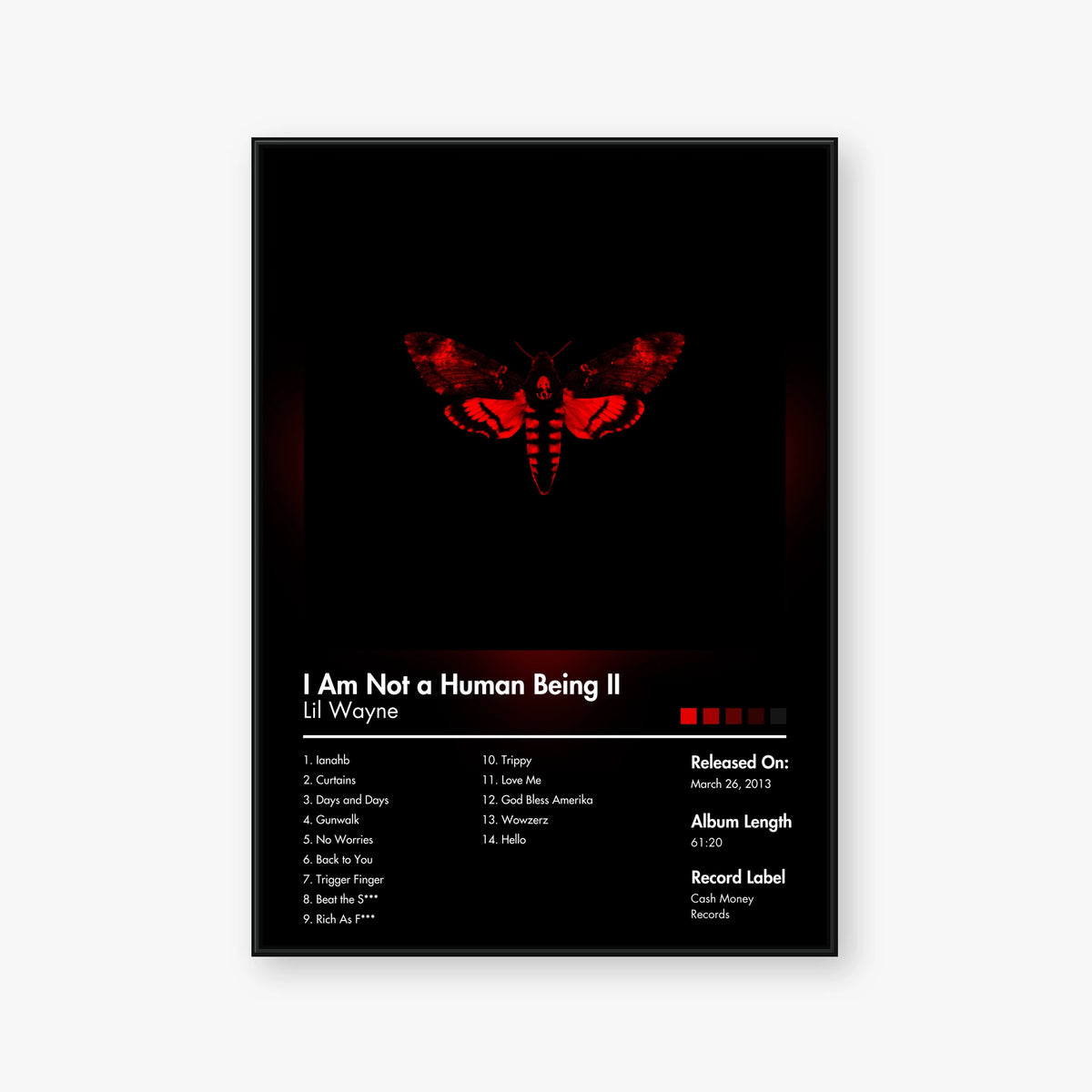 Lil Wayne — I Am Not a Human Being II Album Poster — Blur frame mockup