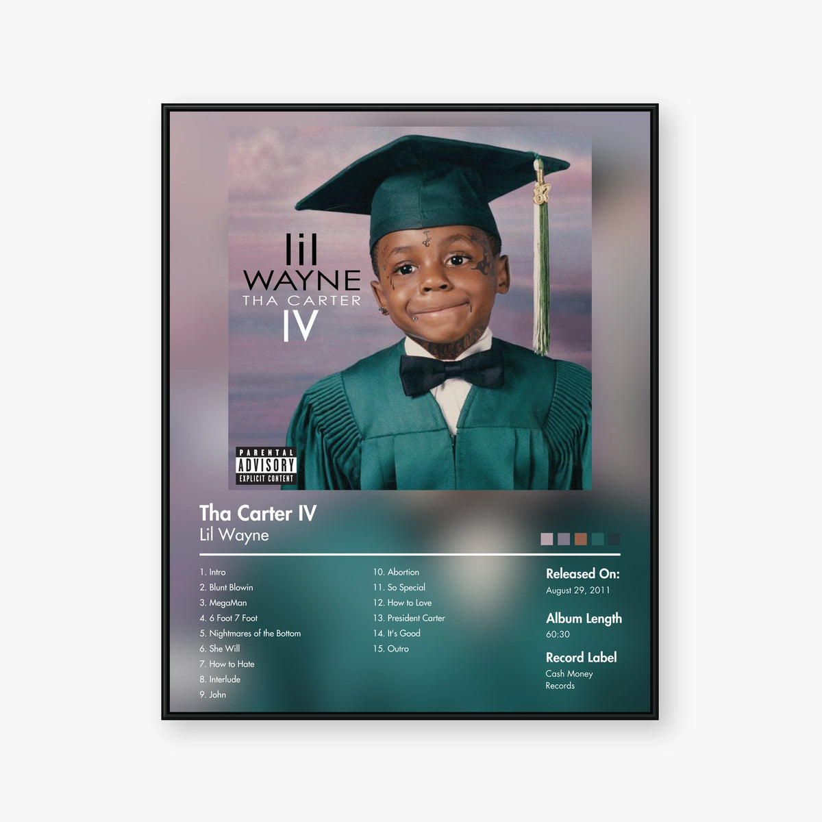 Lil Wayne — Tha Carter IV Album Poster — Blur frame mockup