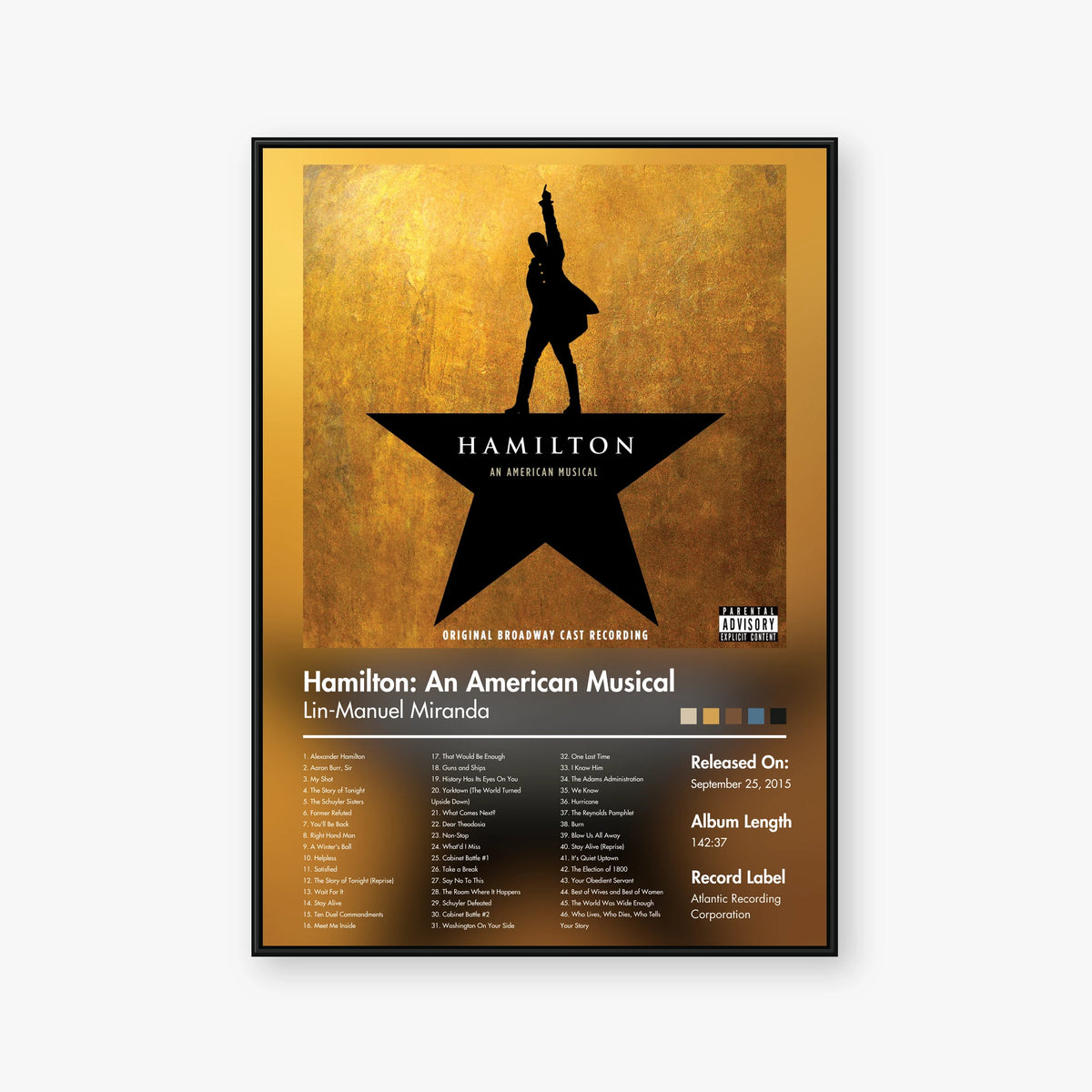 Lin‐Manuel Miranda — Hamilton: An American Musical Album Poster — Blur frame mockup