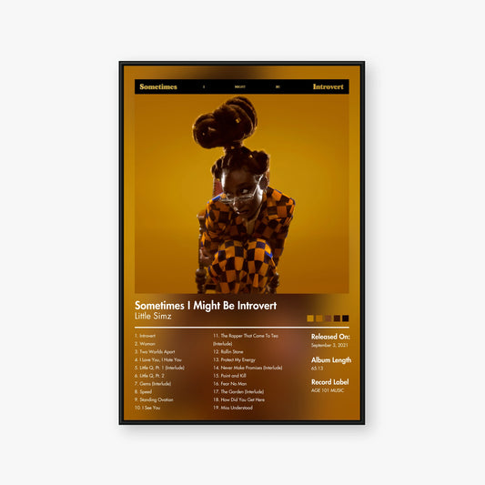 Little Simz — Sometimes I Might Be Introvert Album Poster — Blur frame mockup