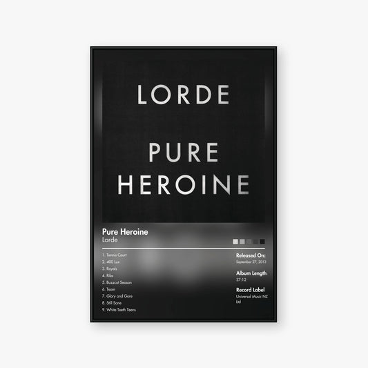 Lorde — Pure Heroine Album Poster — Blur frame mockup