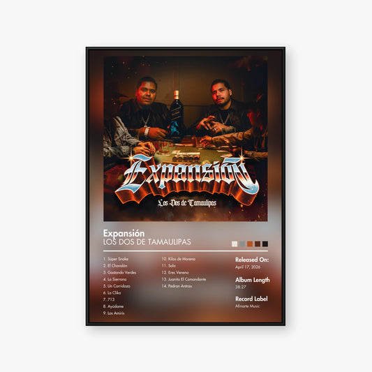 LOS DOS DE TAMAULIPAS — Expansión Album Poster — Blur frame mockup