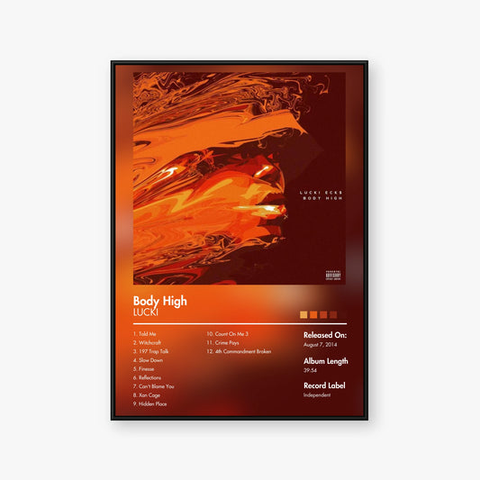 Lucki — Body High Album Poster — Blur frame mockup