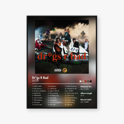 Lucki — Drugs R Bad Album Poster — Blur frame mockup