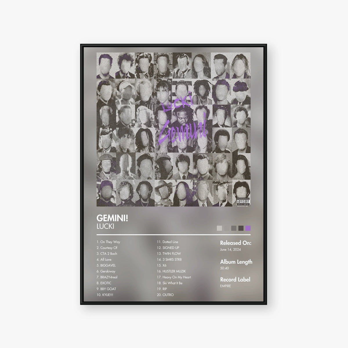 Lucki — GEMINI! Album Poster — Blur frame mockup