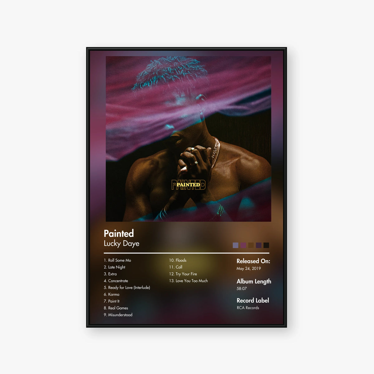 Lucky Daye — Painted Album Poster — Blur frame mockup