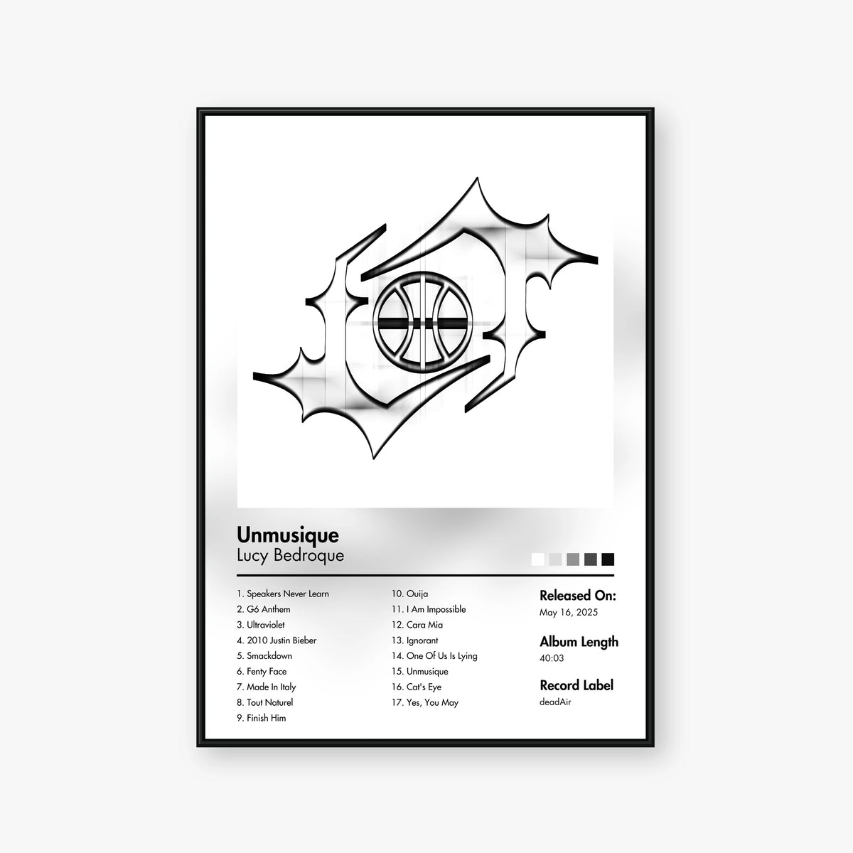 Lucy Bedroque — Unmusique Album Poster — Blur frame mockup