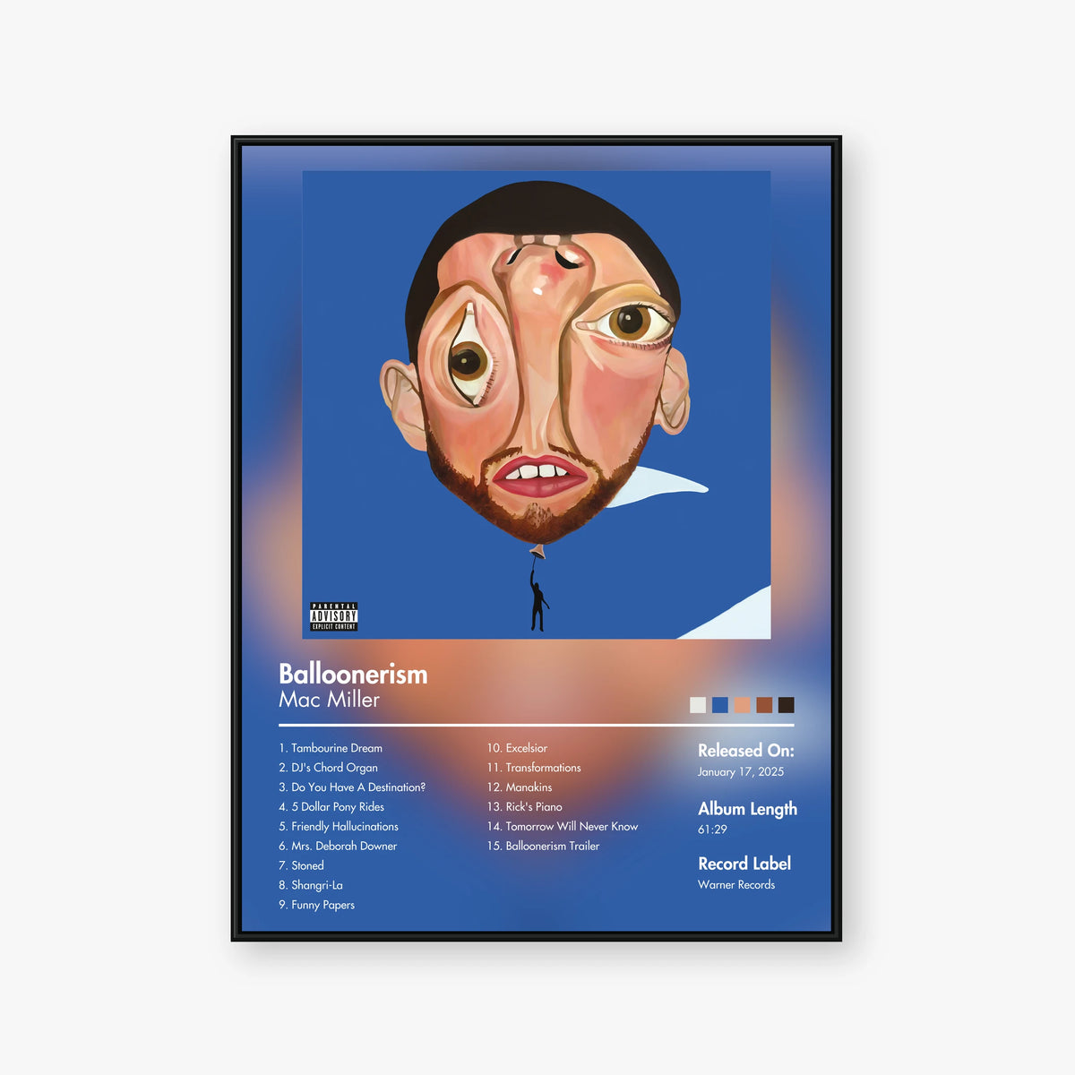 Mac Miller — Balloonerism Album Poster — Blur frame mockup