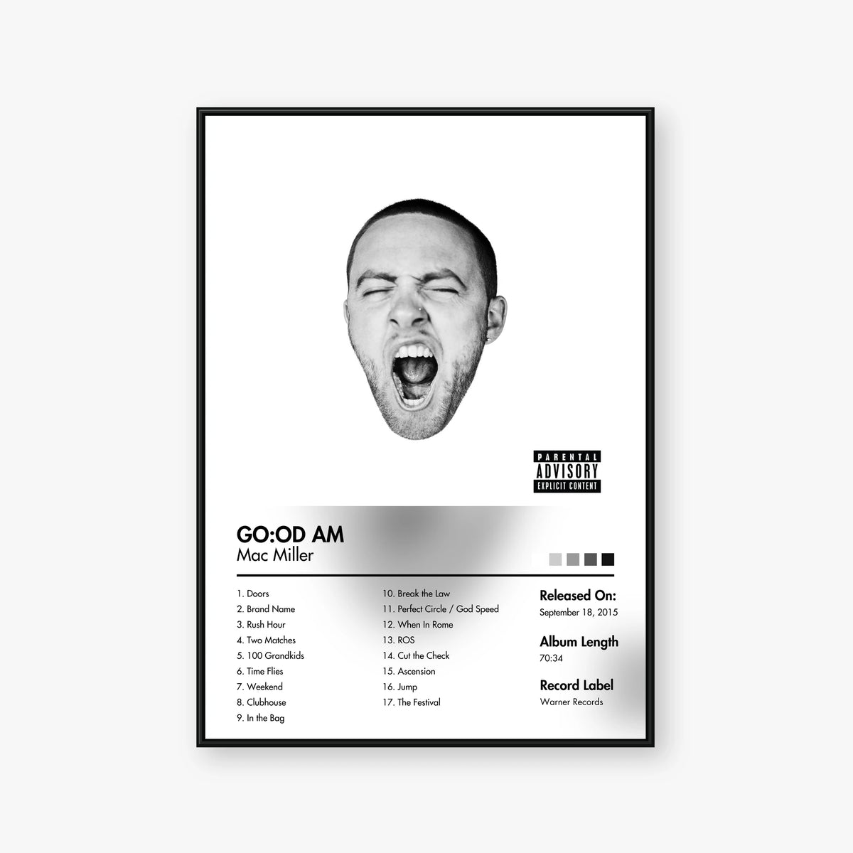 Mac Miller — GO:OD AM Album Poster — Blur frame mockup