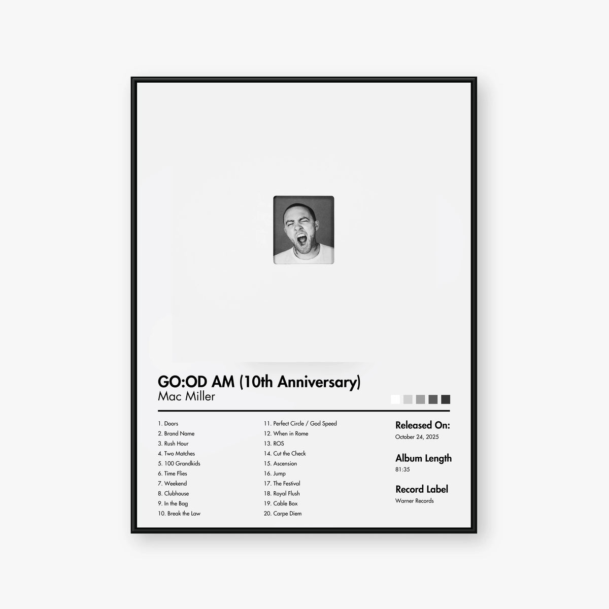 Mac Miller — GO:OD AM (10th Anniversary) Album Poster — Blur frame mockup
