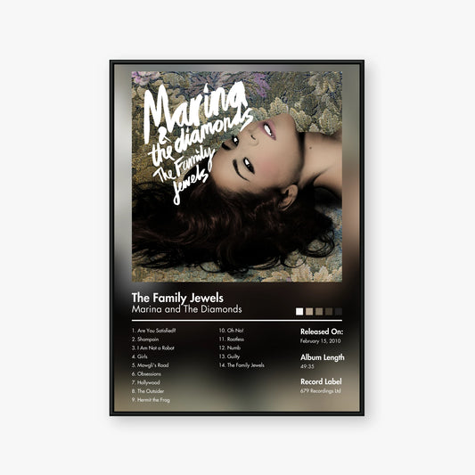 Marina & the Diamonds — The Family Jewels Album Poster — Blur frame mockup
