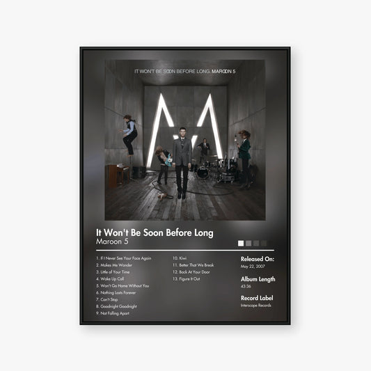 Maroon 5 — It Wont Be Soon Before Long Album Poster — Blur frame mockup