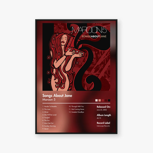 Maroon 5 — Songs About Jane Album Poster — Blur frame mockup