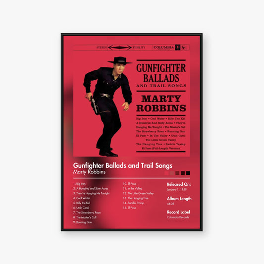 Marty Robbins — Gunfighter Ballads and Trail Songs Album Poster — Blur frame mockup