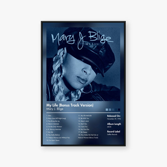 Mary J. Blige — My Life (Bonus Track Version) Album Poster — Blur frame mockup