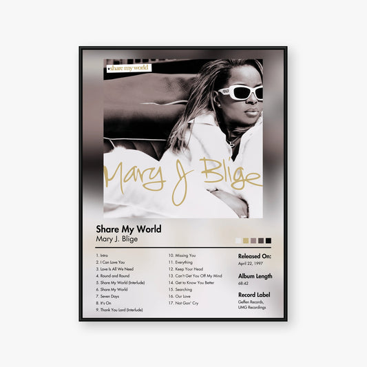 Mary J. Blige — Share My World Album Poster — Blur frame mockup