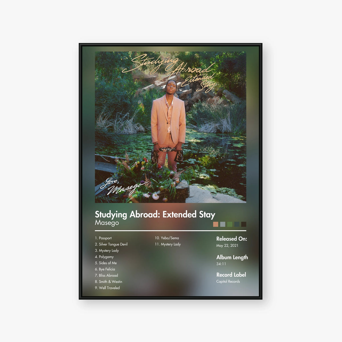 Masego — Studying Abroad Extended Stay Album Poster — Blur frame mockup