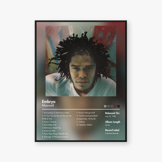 Maxwell — Embrya Album Poster — Blur frame mockup
