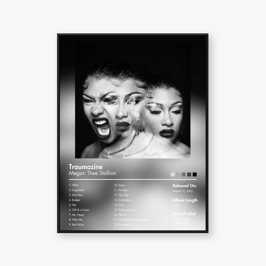 Megan Thee Stallion — Traumazine Album Poster — Blur frame mockup