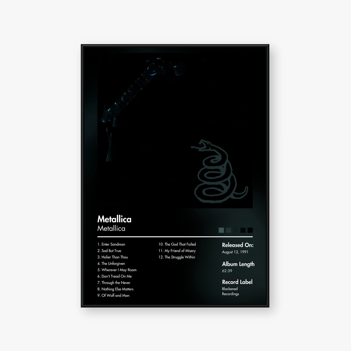 Metallica — Metallica Album Poster — Blur frame mockup