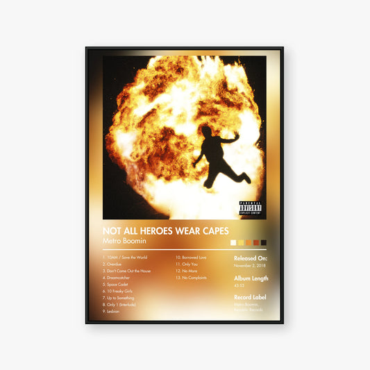 Metro Boomin — NOT ALL HEROES WEAR CAPES Album Poster — Blur frame mockup