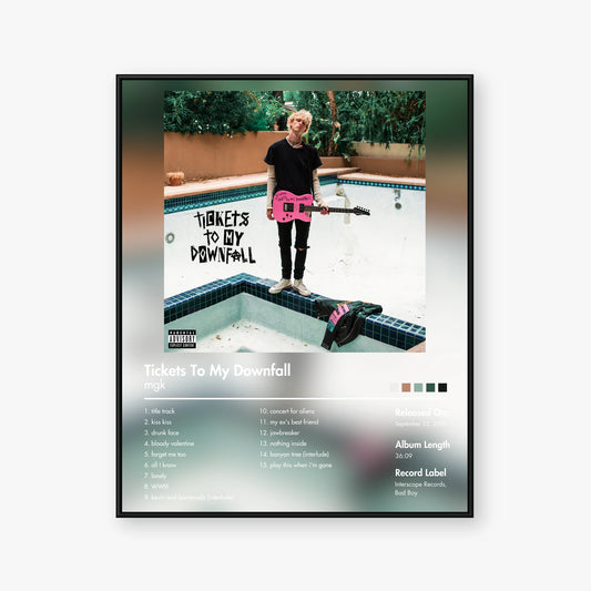 mgk — Tickets To My Downfall Album Poster — Blur frame mockup