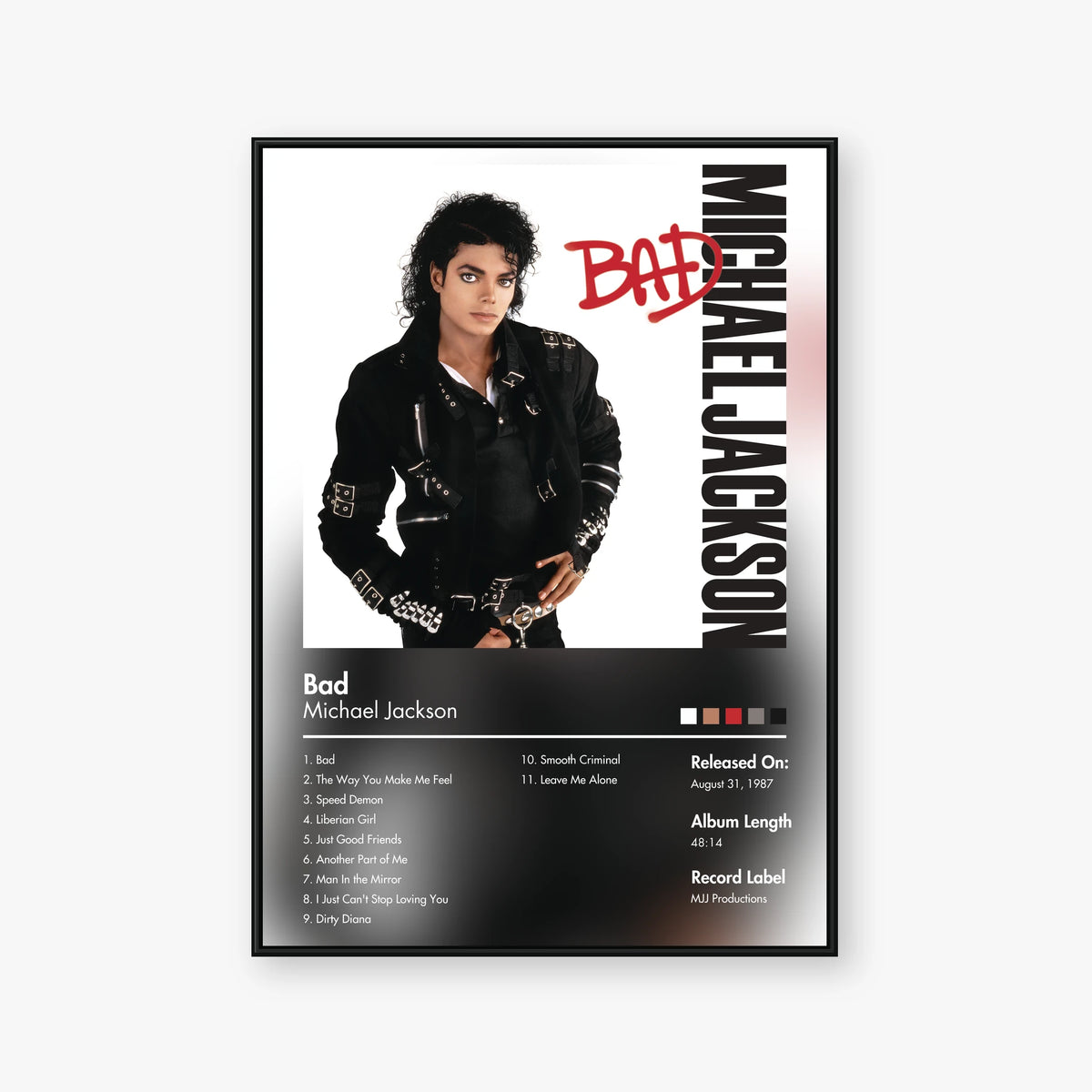 Michael Jackson — Bad Album Poster — Blur frame mockup