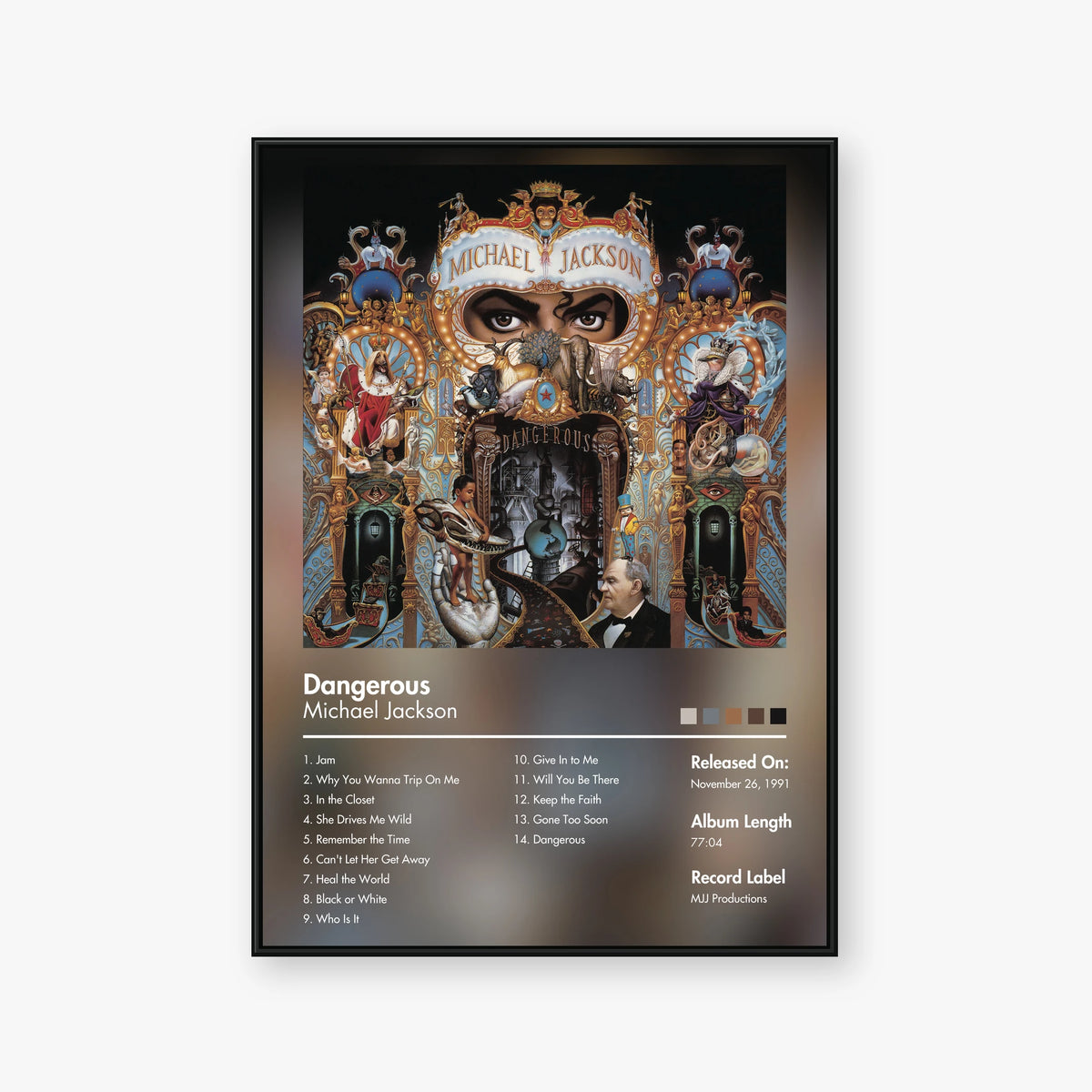 Michael Jackson — Dangerous Album Poster — Blur frame mockup