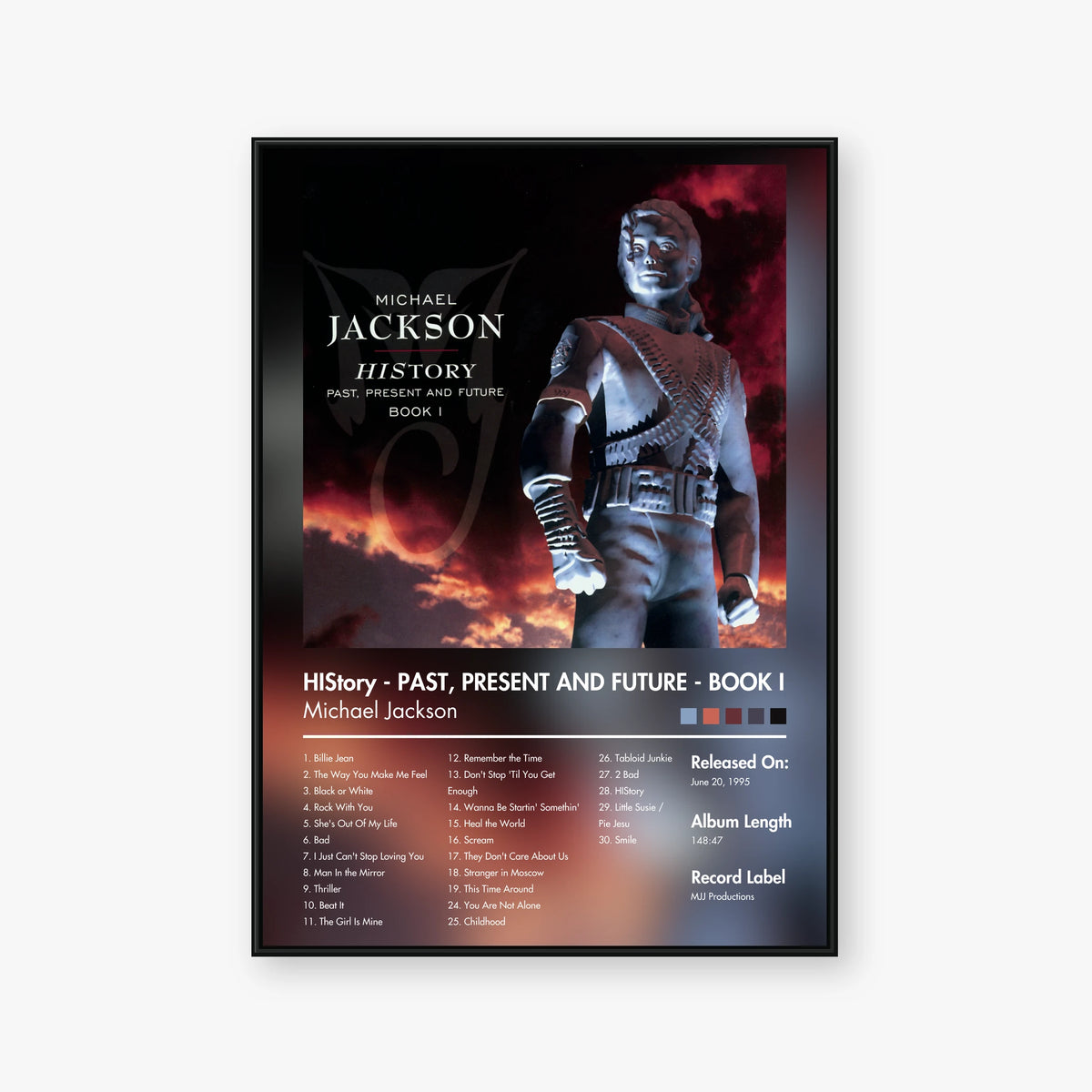 Michael Jackson — HIStory: Past, Present and Future, Book I Album Poster — Blur frame mockup
