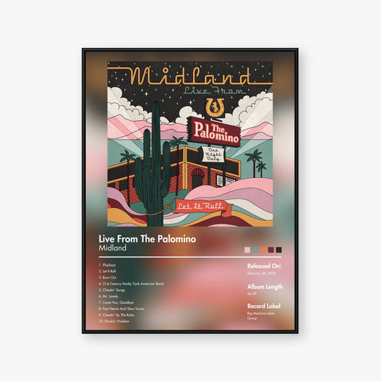 Midland — Live From The Palomino Album Poster — Blur frame mockup