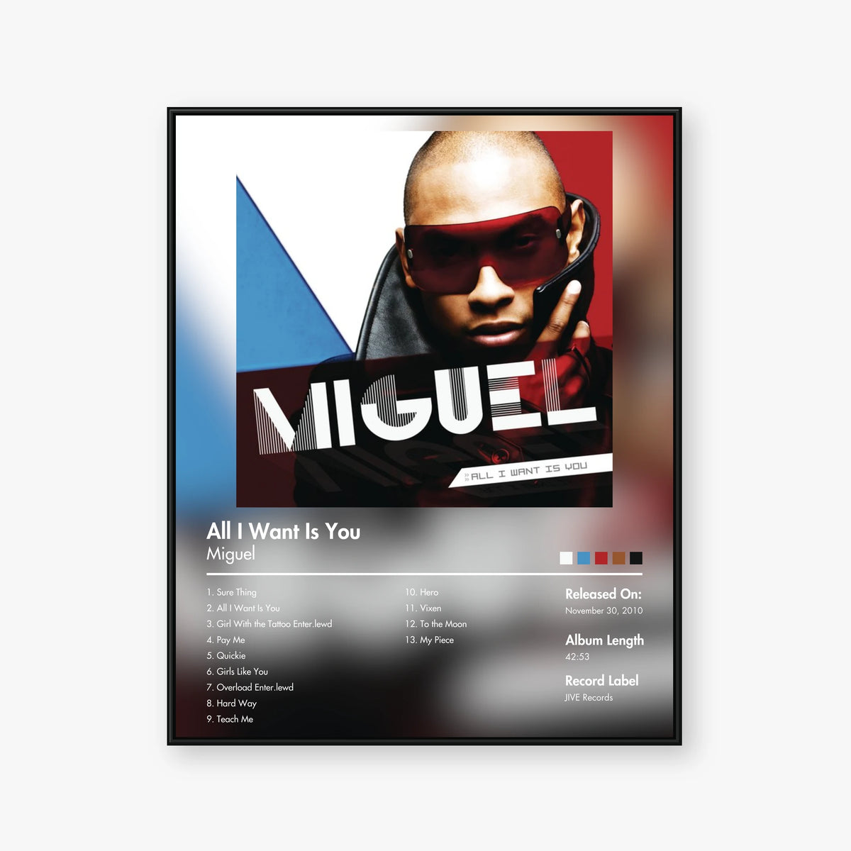Miguel — All I Want Is You Album Poster — Blur frame mockup