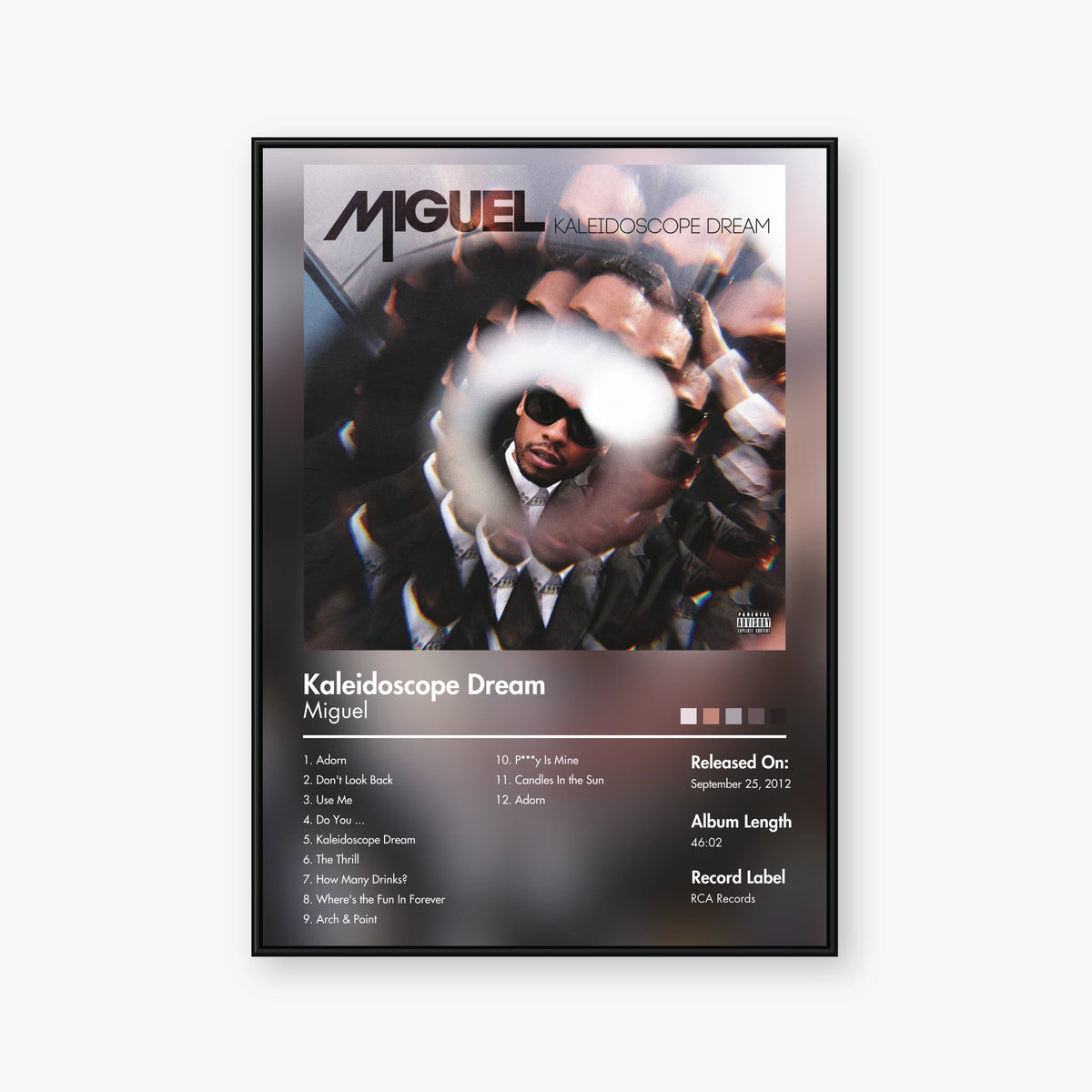 Miguel — Kaleidoscope Dream Album Poster — Blur frame mockup