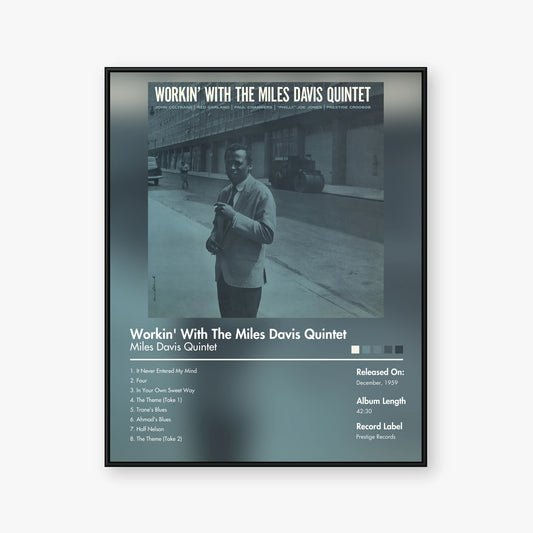 Miles Davis Quintet — Workin’ With the Miles Davis Quintet Album Poster — Blur frame mockup