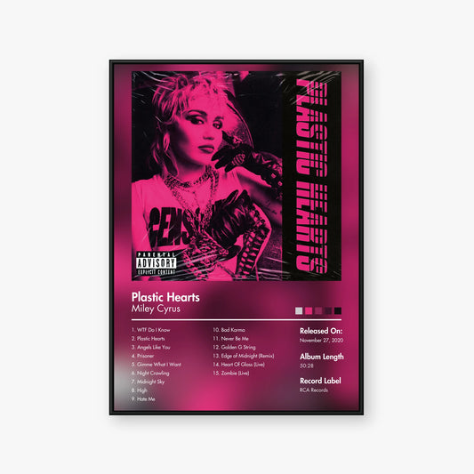 Miley Cyrus — Plastic Hearts Album Poster — Blur frame mockup