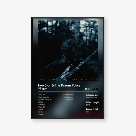 Mk.gee — Two Star & The Dream Police Album Poster — Blur frame mockup