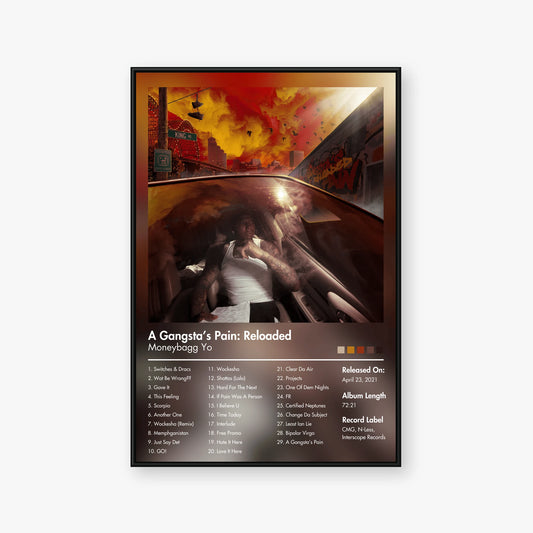 Moneybagg Yo — A Gangsta’s Pain: Reloaded Album Poster — Blur frame mockup