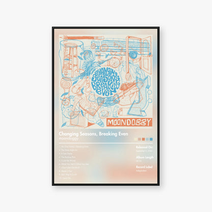 moondoggy — Changing Seasons, Breaking Even Album Poster — Blur frame mockup