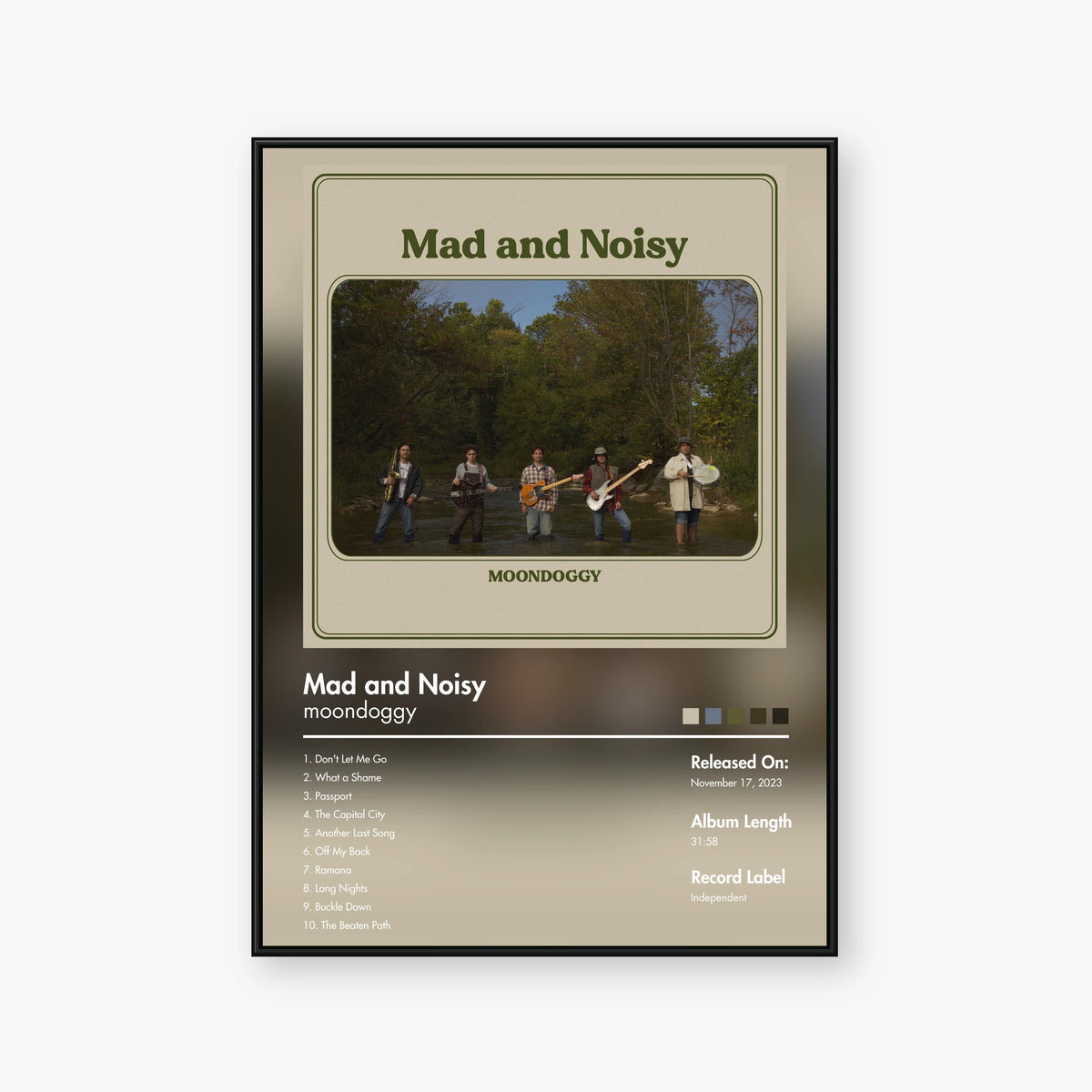 moondoggy — Mad and Noisy Album Poster — Blur frame mockup