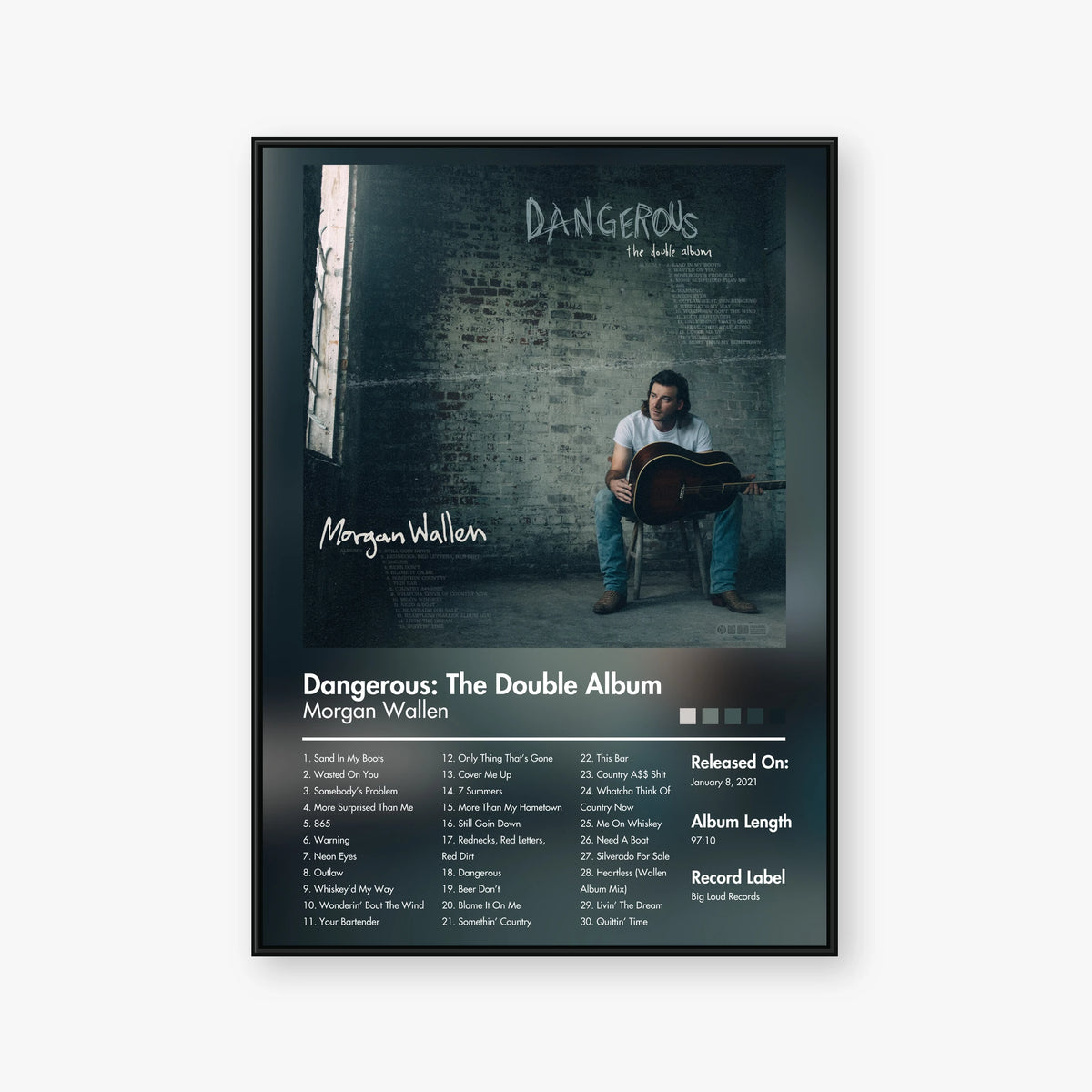 Morgan Wallen — Dangerous: The Double Album Album Poster — Blur frame mockup