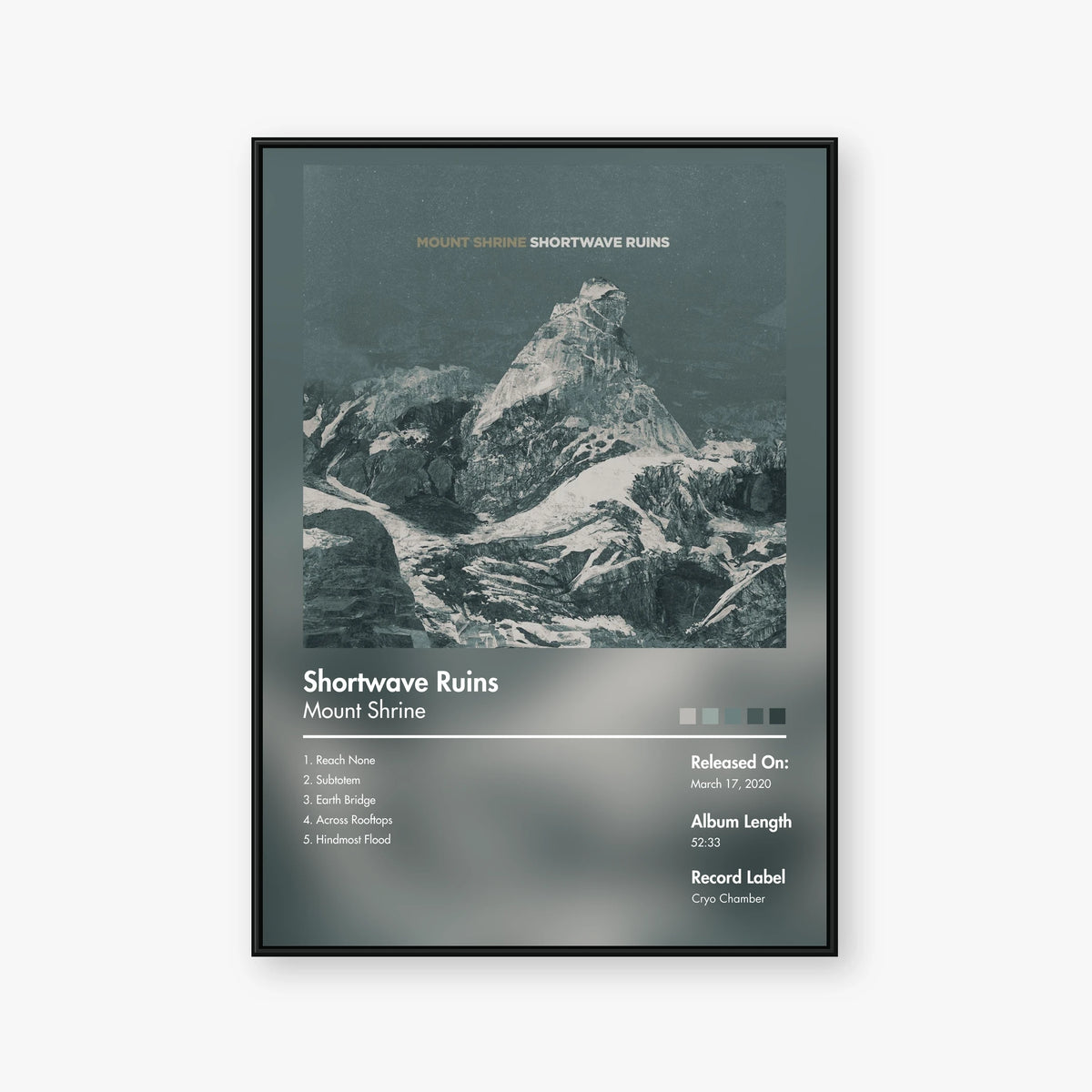 Mount Shrine — Shortwave Ruins Album Poster — Blur frame mockup