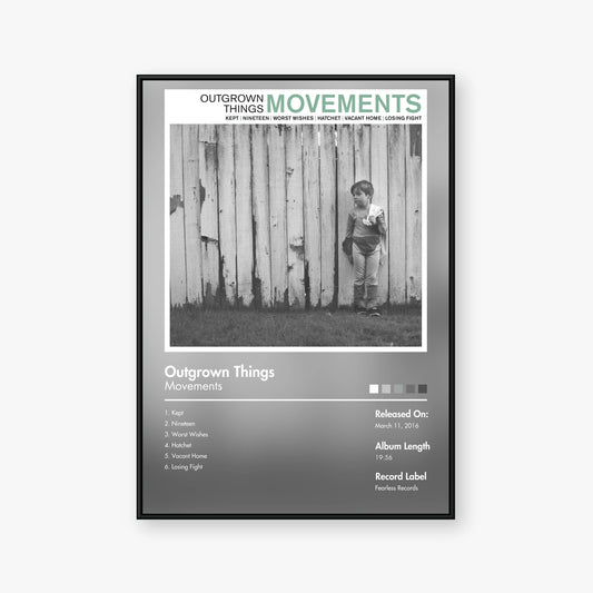 Movements — Outgrown Things Album Poster — Blur frame mockup
