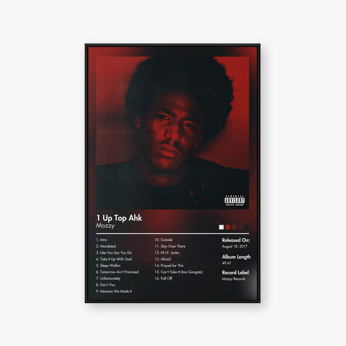 Mozzy — 1 Up Top Ahk Album Poster — Blur frame mockup