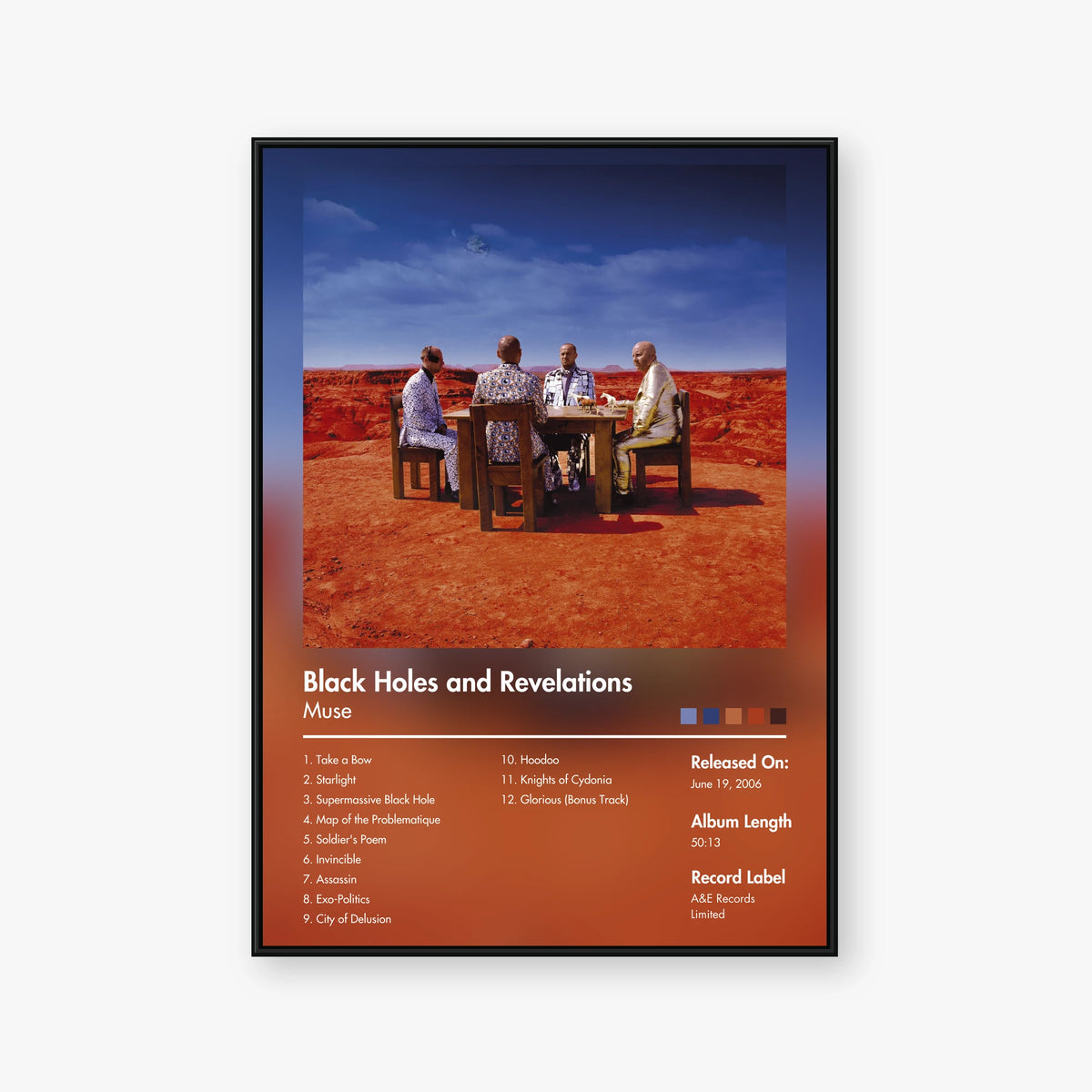 Muse — Black Holes and Revelations Album Poster — Blur frame mockup
